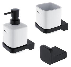 NIMCO MAC set-31K-T-90 -Dávkovač mýdla, stojan na kartáčky a nástěnný háček MAYA