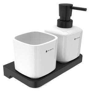 NIMCO MAC 2905831K-T-90-Nástěnný dávkovač mýdla a stojan na kartáčky MAYA 320 ml