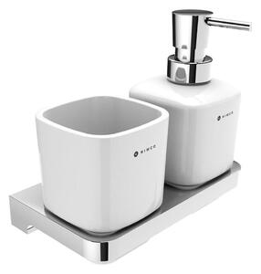 NIMCO MA 2905831K-T-26 -Nástěnný dávkovač mýdla a stojan na kartáčky MAYA 320 ml
