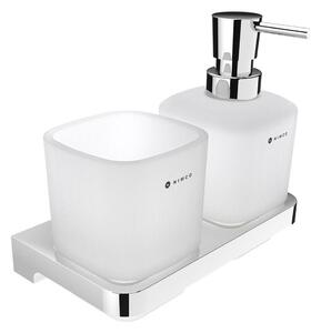 NIMCO MA 2905831C-26 - Nástěnný dávkovač mýdla a stojan na kartáčky MAYA 320 ml