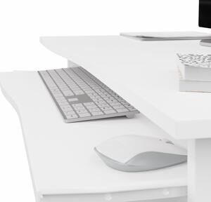 PC stůl s výsuvnou deskou NEJBY ELIJAH, bílá