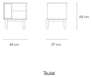 Tmavě šedý noční stolek Corvo - Teulat