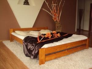 Postel z masivu Euro 120x200 borovice + rošt, Barva : bílá