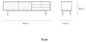 Šedý TV stolek v dekoru dubu 180x52 cm Sierra - Teulat