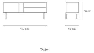 Bílý TV stolek 140x56 cm Corvo - Teulat