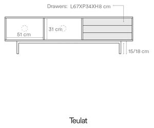 Šedý TV stolek v dekoru dubu 180x52 cm Sierra - Teulat