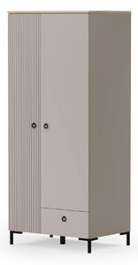 HezkýNábytek.cz Šatní skříň Demandaron 1 (taupe + dub silverjack). 1116801