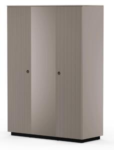 Šatní skříň Demandaron 2 (taupe + dub silverjack) (se zrcadlem)