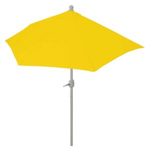 Slunečník půlkruh Parla, UV 50+ polyester/hliník - 270cm žlutý bez stojanu