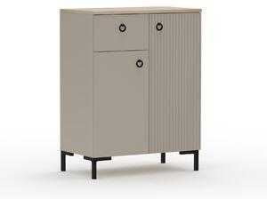 HezkýNábytek.cz Komoda Demandaron 3 (taupe + dub silverjack). 1116809