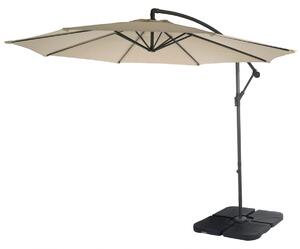 Slunečník Acerra Ø 3m polyester/ocel - krémový se stojanem