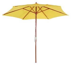 Slunečník Florida Ø 3m polyester/dřevo - žlutý
