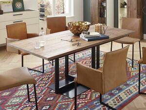 Luxusní jídelní set pro 6 osob - stůl + židle JULE pravá kůže