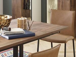Luxusní jídelní set pro 6 osob - stůl + židle JULE pravá kůže