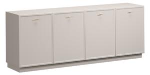 Komoda Lorini 200 cm čtyřdveřová - kašmír / zlaté úchytky T-bar