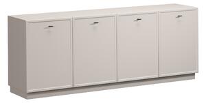 Komoda Lorini 200 cm čtyřdveřová - kašmír / černé madla T-bar