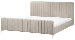 Postel Umělý samet LUNAN 180 x 200 cm Taupe
