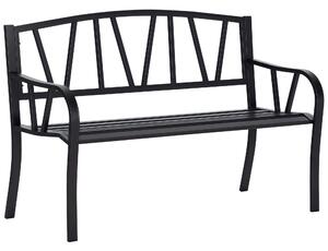 Outsunny Černá Voděodolná Metalová Zahradní Lavice, Venkovní Železná Lavice pro Dva, 128x56x86cm | Aosom