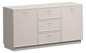 Komoda Lorini 150 cm se zásuvkami - kašmír / zlaté úchytky T-bar