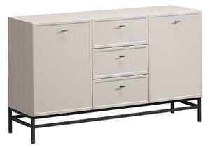 Komoda Lorini 150 cm na podstavci - kašmírová / černé úchytky T-bar