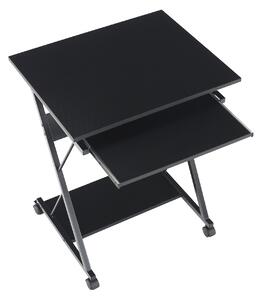 Pojízdný PC stůl/herní stůl s kolečky RAKTA, černá