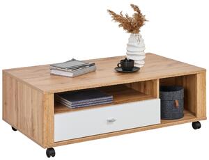 KONFERENČNÍ STOLEK, bílá, barvy dubu, kompozitní dřevo, 110/65/41 cm Ti'me - Konferenční stolky