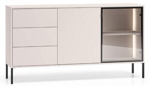 Komoda Harmona 160 cm se zásuvkami a osvětlením - kašmír