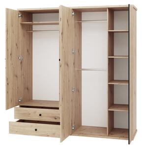Šatní skříň Sigeren SG24, Barva: dub artisan / dub artisan + černá 5903211327766