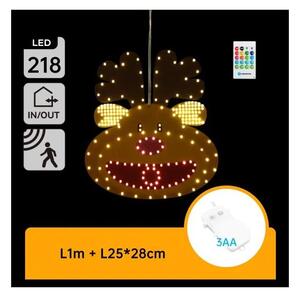Aigostar - LED Vánoční dekorace 218xLED/3xAA IP44 + dálkové ovládání sob 28 cm