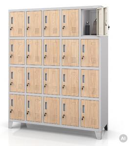 Sociální BHP skříň s přihrádkami šedá / dub sonoma, 1360x1720x450 mm: ROBERT Eco Design
