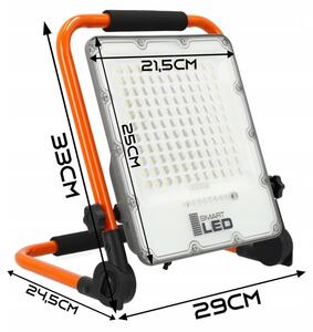 LED Nabíjecí reflektor se stojanem LED/100W/3,2V 5000K 5000 mAh IP65 oranžová