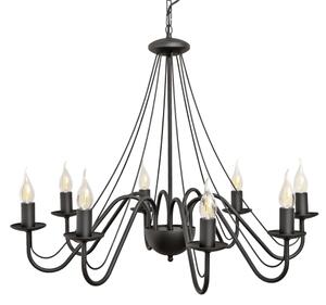 Lustr na řetězu MALBO 8xE14/10W/230V černá