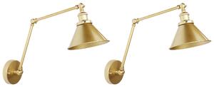 Sada 2 nástěnných lamp NARVA Nastavitelná Kov Zlatá