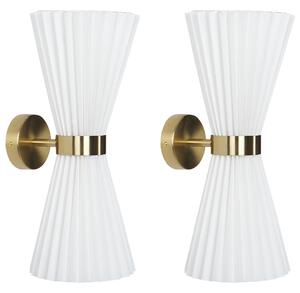 Sada 2 nástěnných lamp TELANG Bavlna Bílá