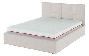Béžová čalouněná dvoulůžková postel s úložným prostorem s roštem 160x200 cm Bufo Bed – MESONICA