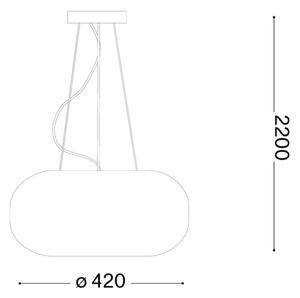 Ideal Lux - Lustr na lanku ULISSE 3xE27/60W/230V pr. 42 cm bílá