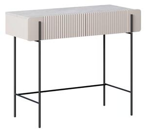Toaletní stolek Malmi 100 cm - kašmírová / crema bianca / černé nožky