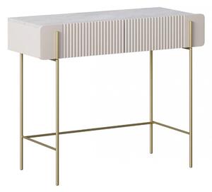 Toaletní stolek Malmi 100 cm - kašmírová / crema bianca / zlaté nožky