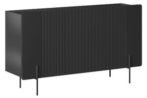 Komoda Malmi 150 cm třídveřová - černý mat / černé nohy