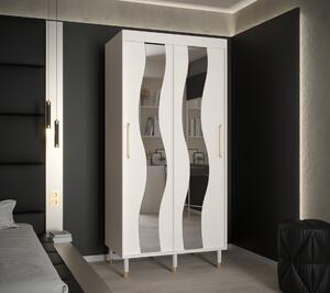 Šatní skříň Abi Calipso Sew Barva korpusu: Bílá, Rozměry: 150 cm, Dveře: Bílá + zrcadlo