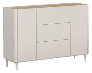 Komoda Elivo 150 cm se zásuvkami na nožkách - kašmír / olejovaný dub