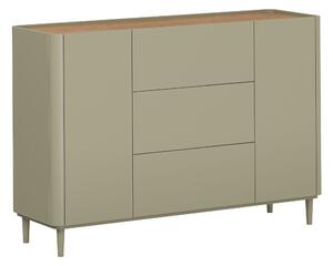 Komoda Elivo 150 cm se zásuvkami na nožičkách - eukalyptus / dub baltic dune