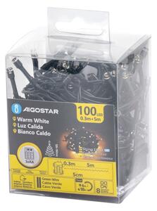 Aigostar - LED Ven. řetěz 100xLED/8 funkcí 3xAA 5,3 m IP44 teplá bílá