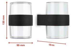 Telefunken 320405TF - LED Venkovní nástěnné svítidlo 2xLED/8W/230V IP44 černá