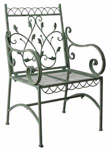 Provensálská zahradní židle v tradiční křídové zelené s ornamenty 100 cm