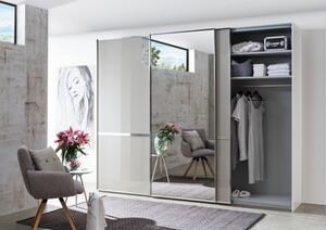 Moderní ložnice MONTREAL bílá/sklo šedý lesk