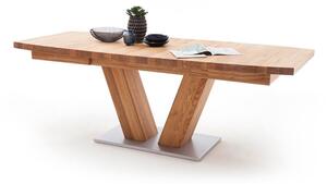 Rozkládací jídelní stůl z masivu MANAGUA B dub divoký Velikost stolu 140x90