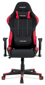 Kancelářská židle, houpací mech., černá + červená látka, plastový kříž KA-F02 RED
