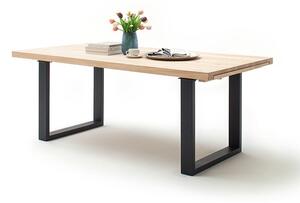 Rozkládací jídelní stůl z masivu DAYTON dub bělený/lak antracit Velikost stolu 180x100