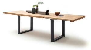 Rozkládací jídelní stůl z masivu DAYTON dub divoký/lak antracit Velikost stolu 180x100